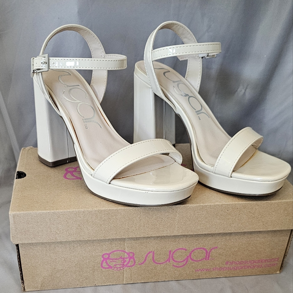Sugar Heels Vallentina Dress Heels In Bone/Beige Size 6 NIB